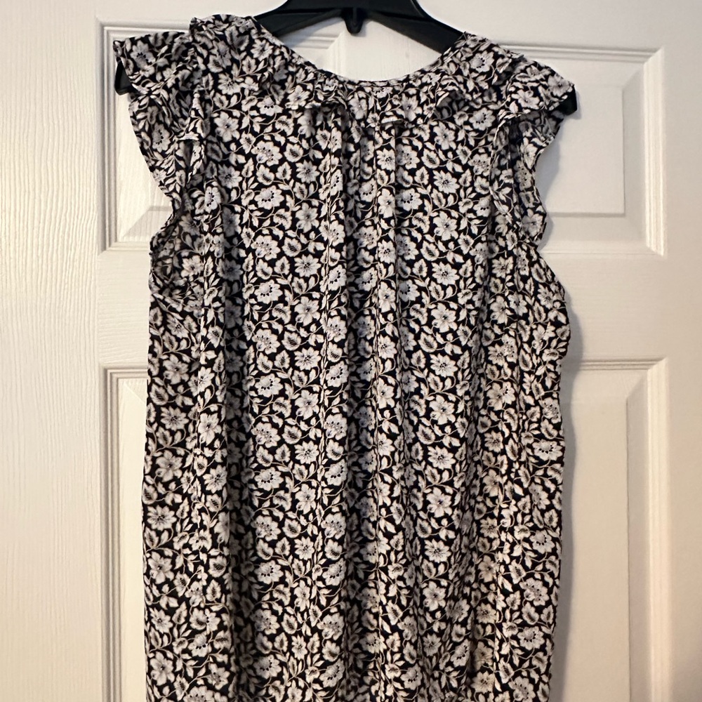 Tommy Hilfiger Navy and White Floral Blouse